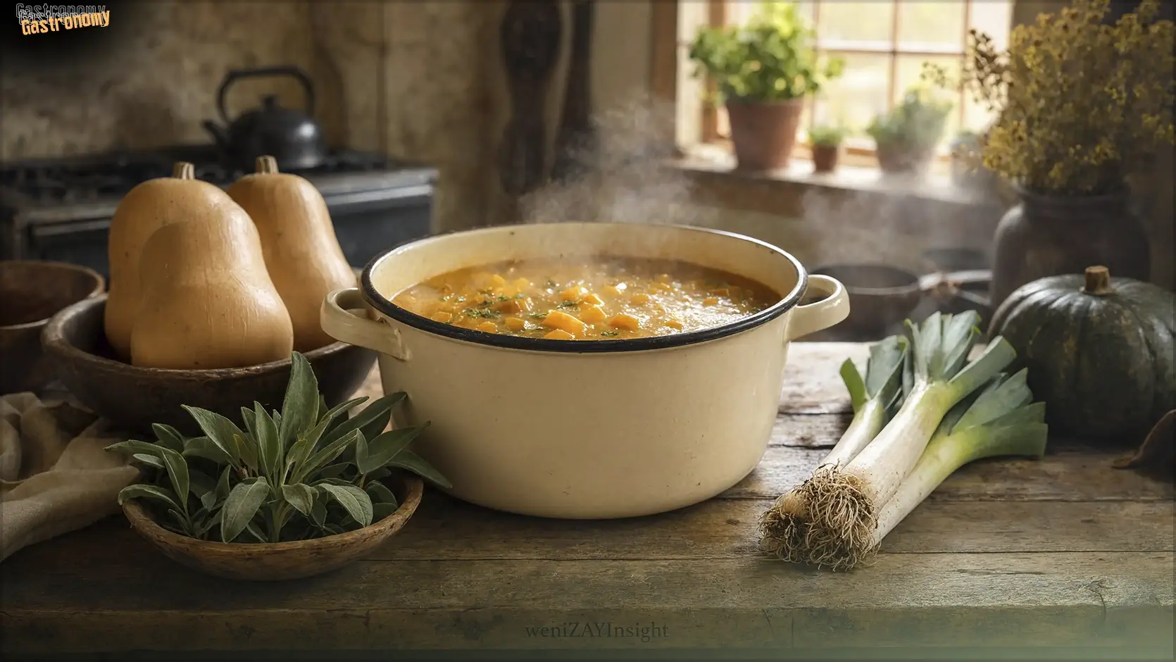 Autumn harvest soup recipes: leek, squash and herb soups using the last of the garden