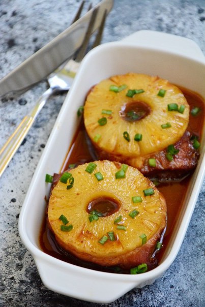 Свинина с ананасами в соусе терияки