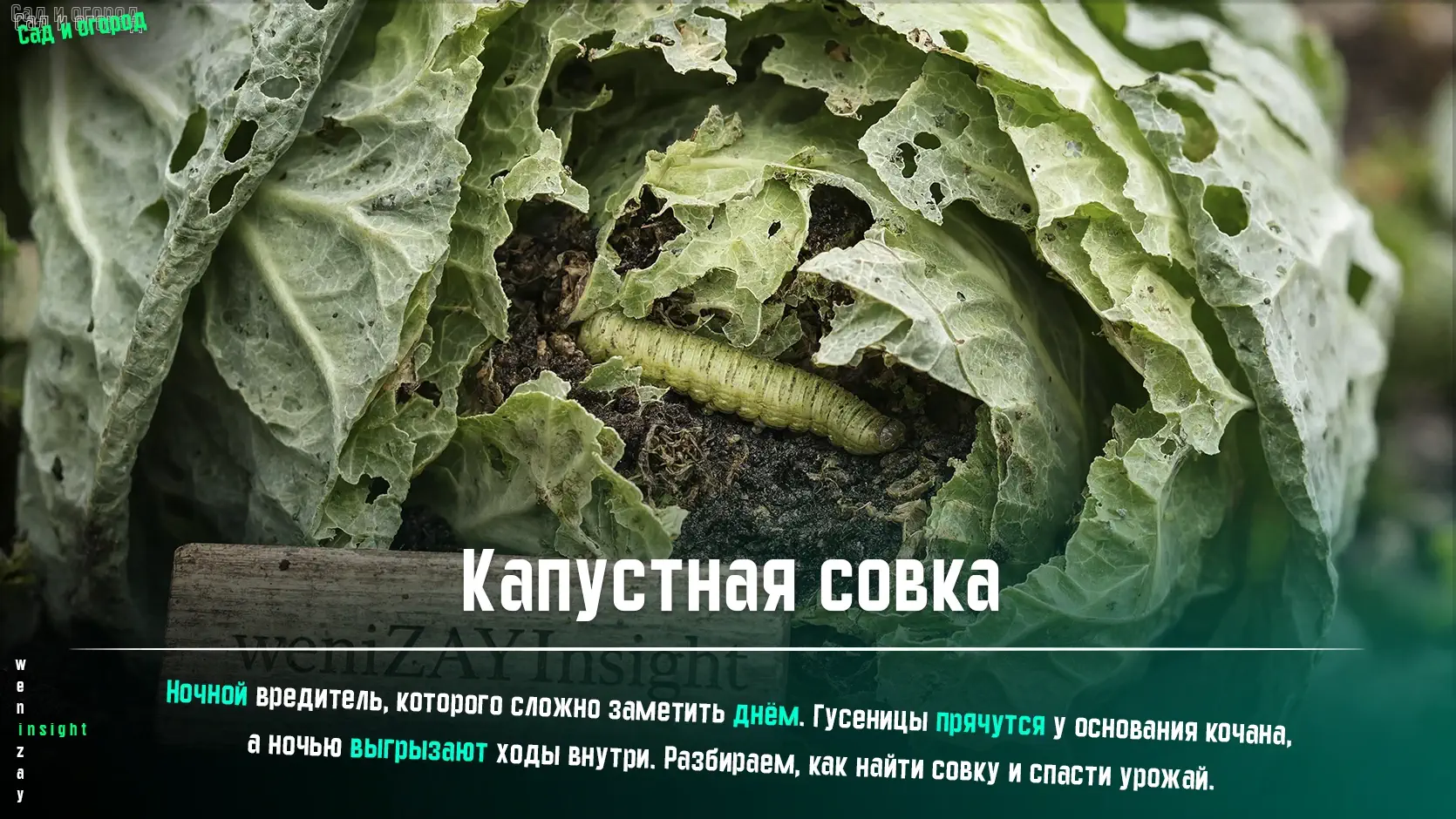 капустная совка гусеница в кочане Гусеница капустной совки внутри повреждённого кочана капусты