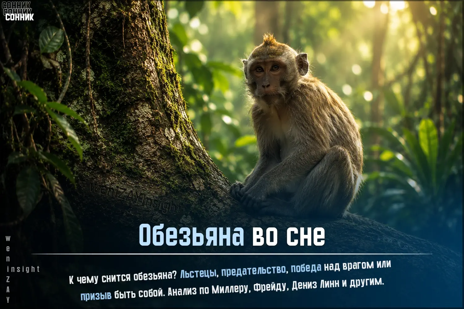 Обезьяна на ветке, смотрящая прямо в глаза — метафора того, что вы слишком долго играете чужую роль.