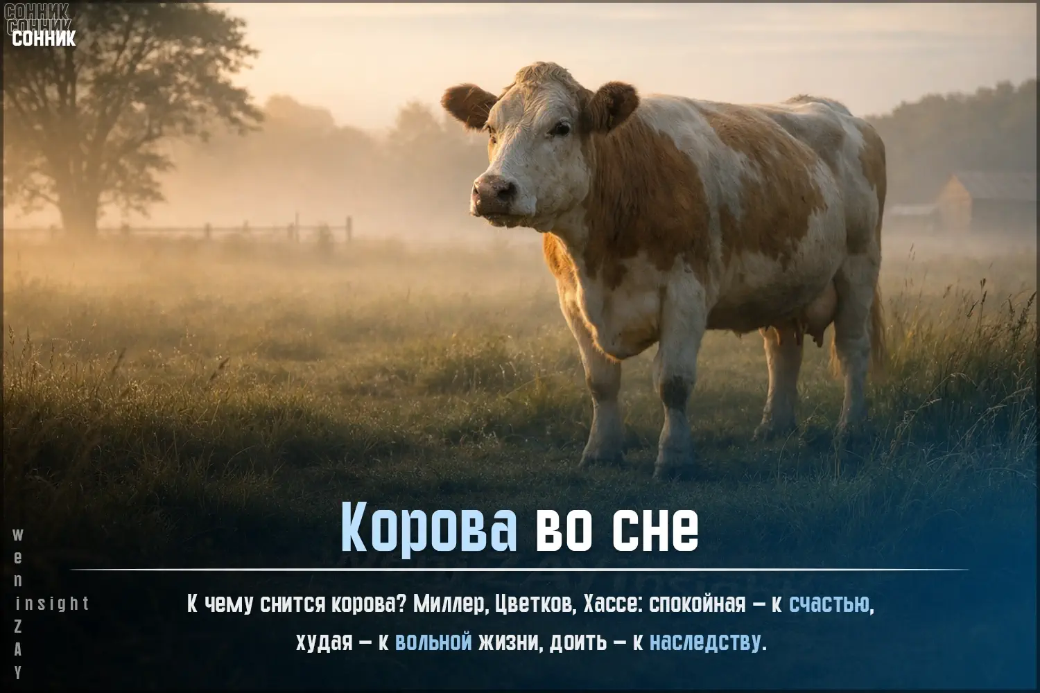 Толкование сна Корова по соннику