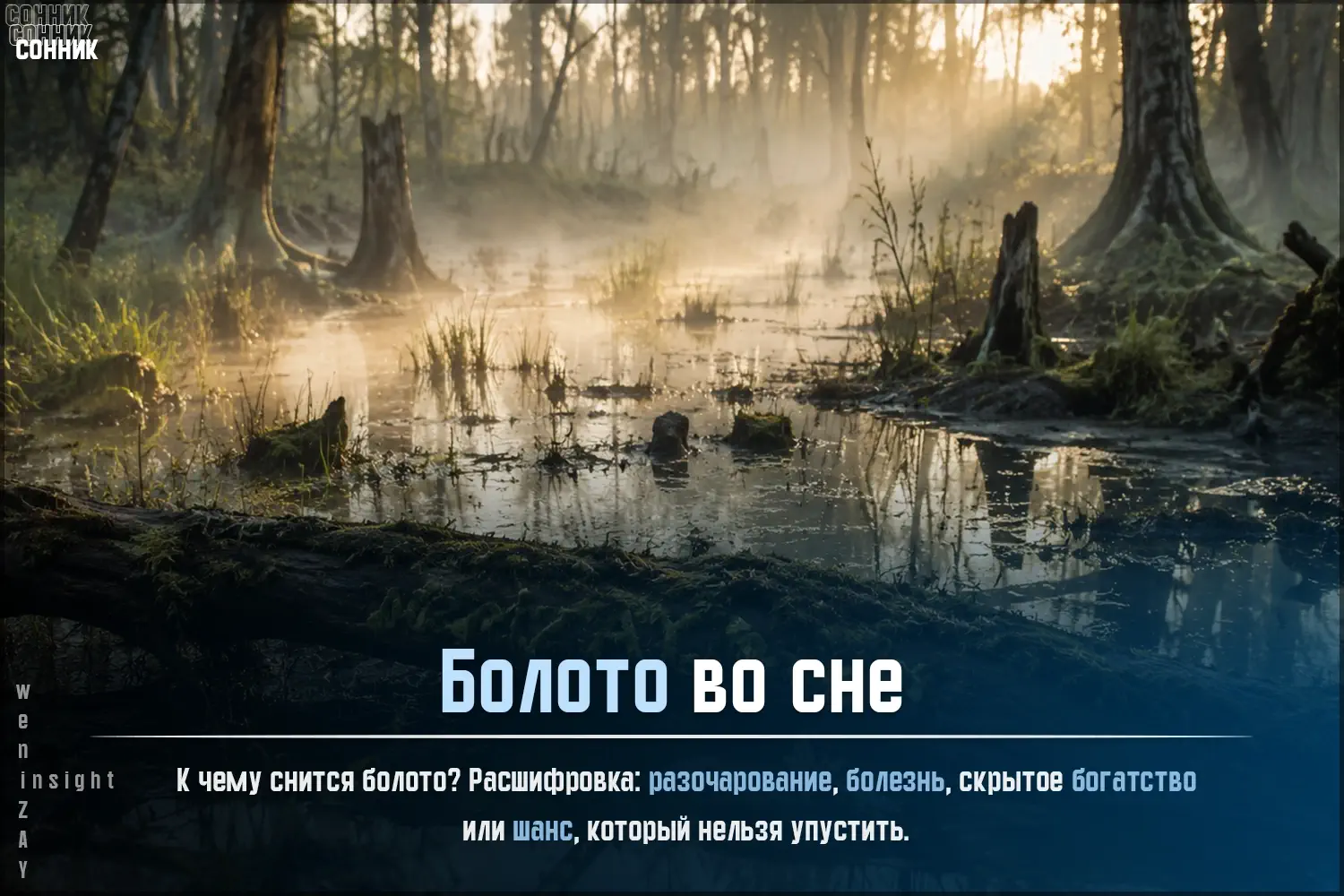 Одинокая фигура на тропе среди туманного болота — метафора внутреннего выбора между страхом и движением вперёд.